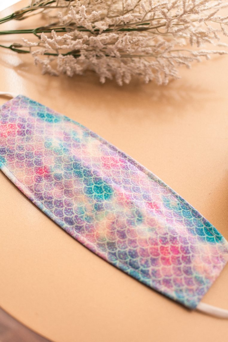 Origami Glitter Mermaid Print Face Mask - Image 4