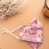 Origami Magnolia Print Face Mask - Mauve