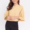 High Neck Cape Top – Mustard