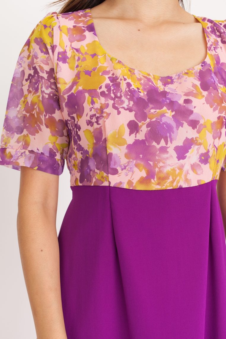 Tie Dye Contrast Maxi Dress - Purple - Image 8