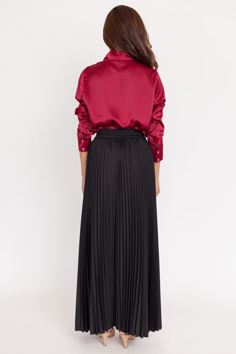 Alternative view of Pleated Flare Pants - Black