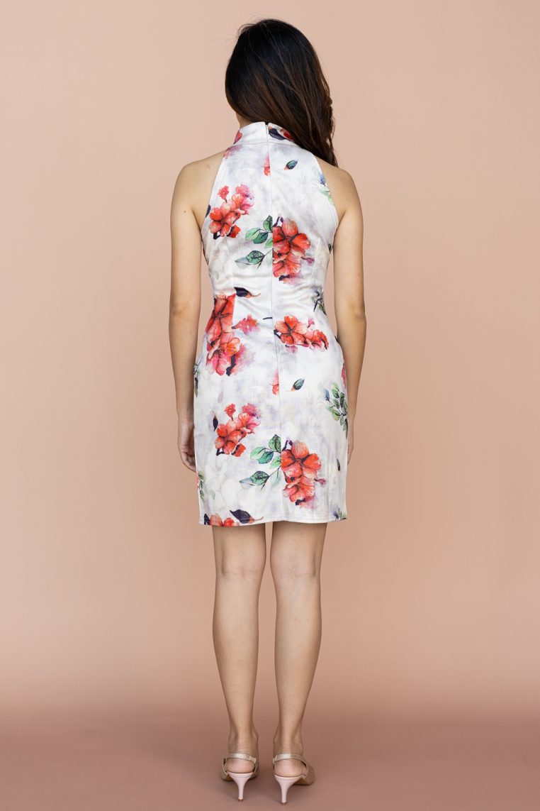 Hibiscus Print Mini Cheongsam - Image 6