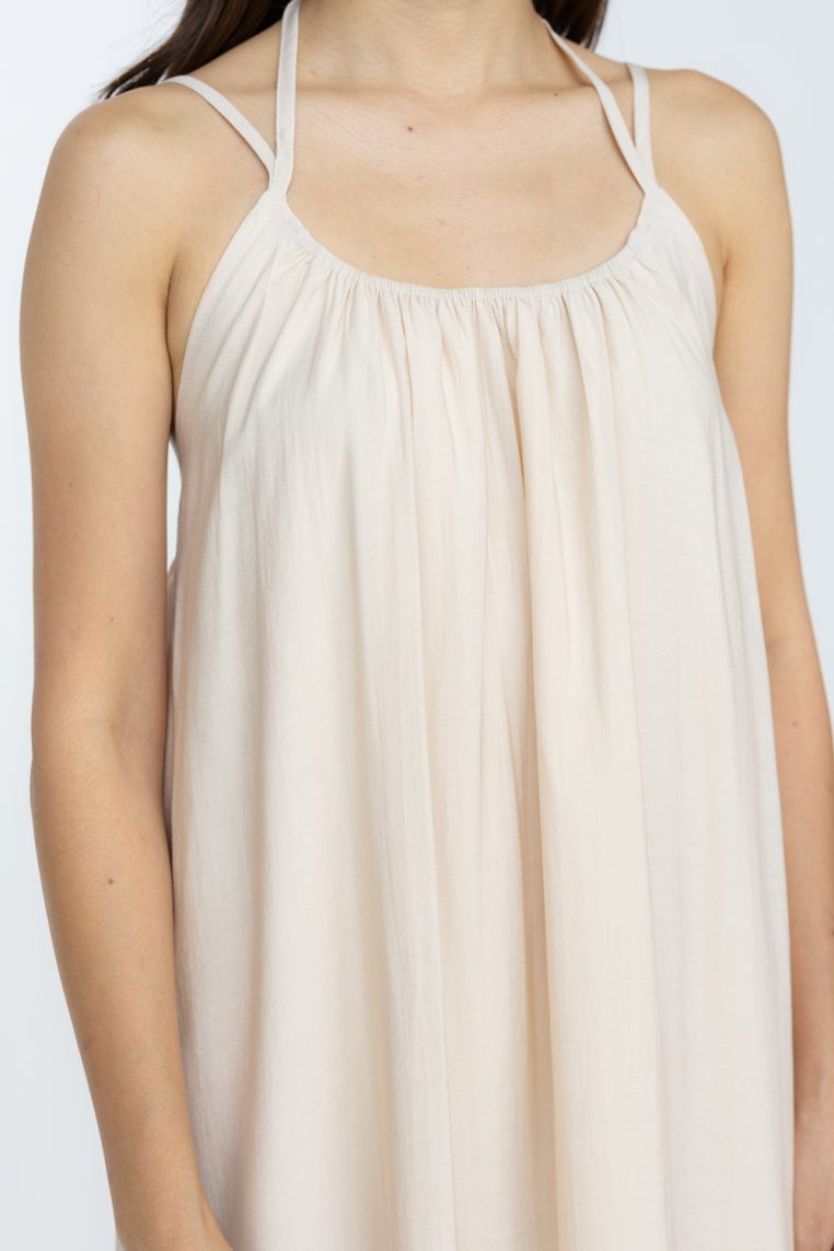 Alternative view of Halter Flare Maxi Dress - Cream