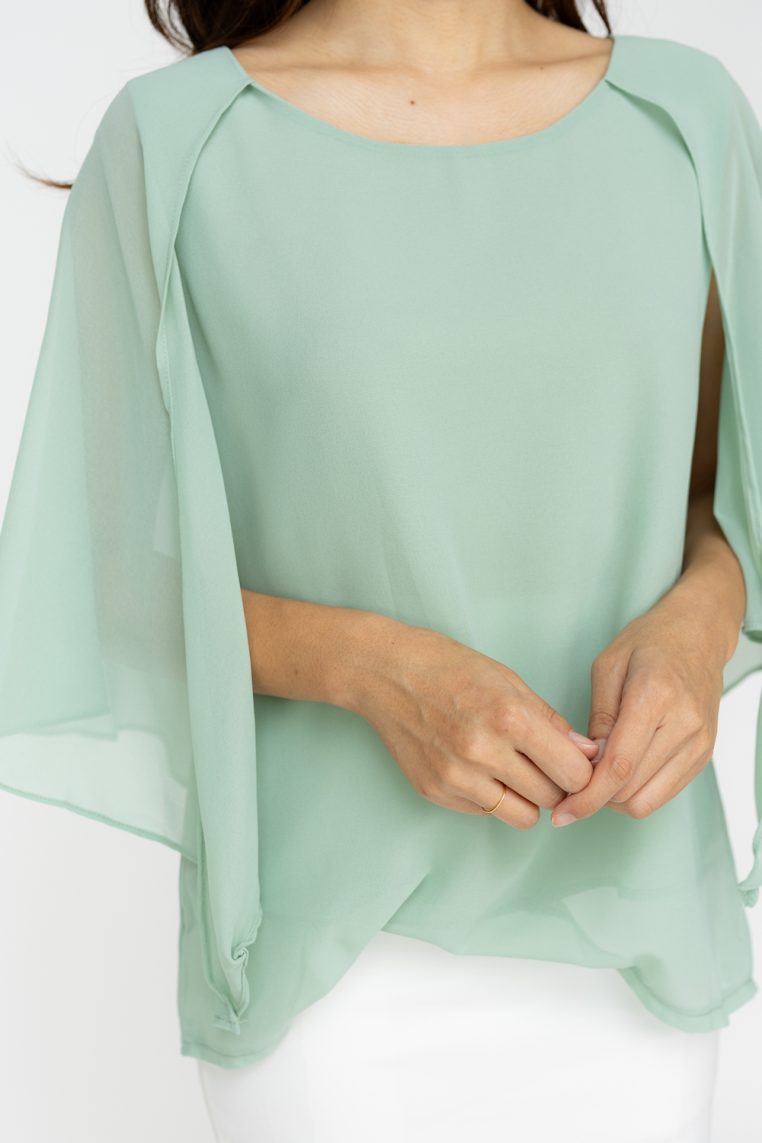 Alternative view of Cape Sleeve Blouse - Mint