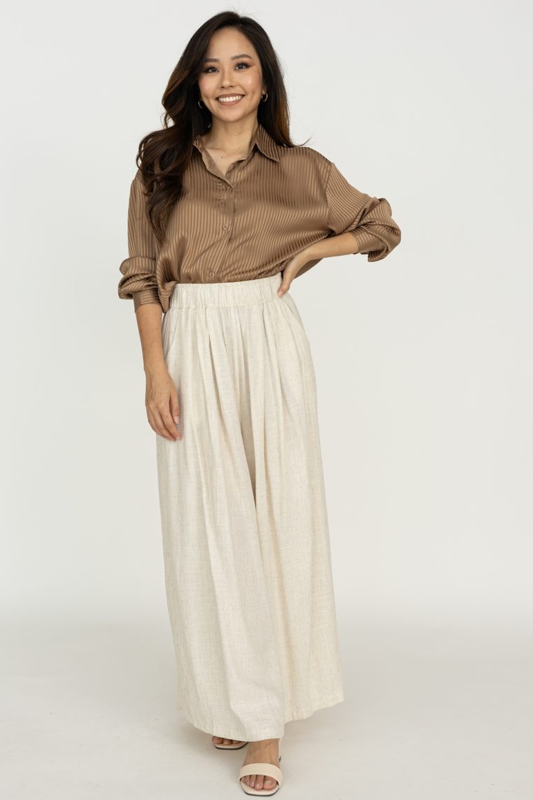 Striped Boyfriend Shirt - Bronze - Image 3