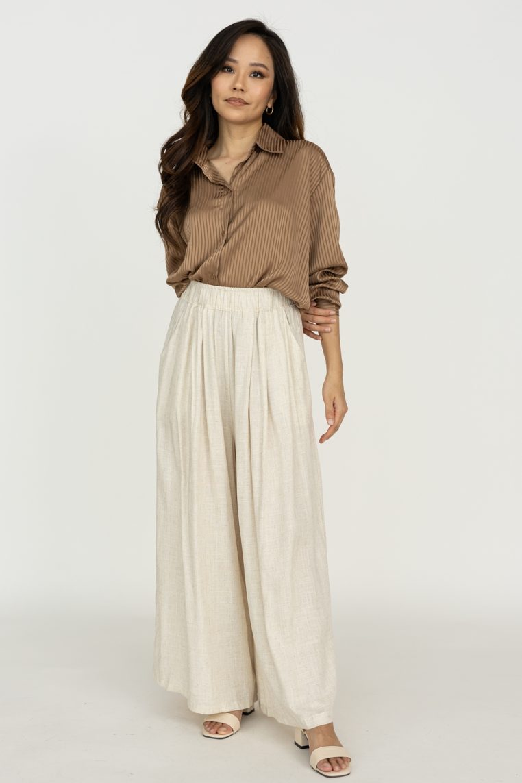 Striped Boyfriend Shirt - Bronze - Image 4