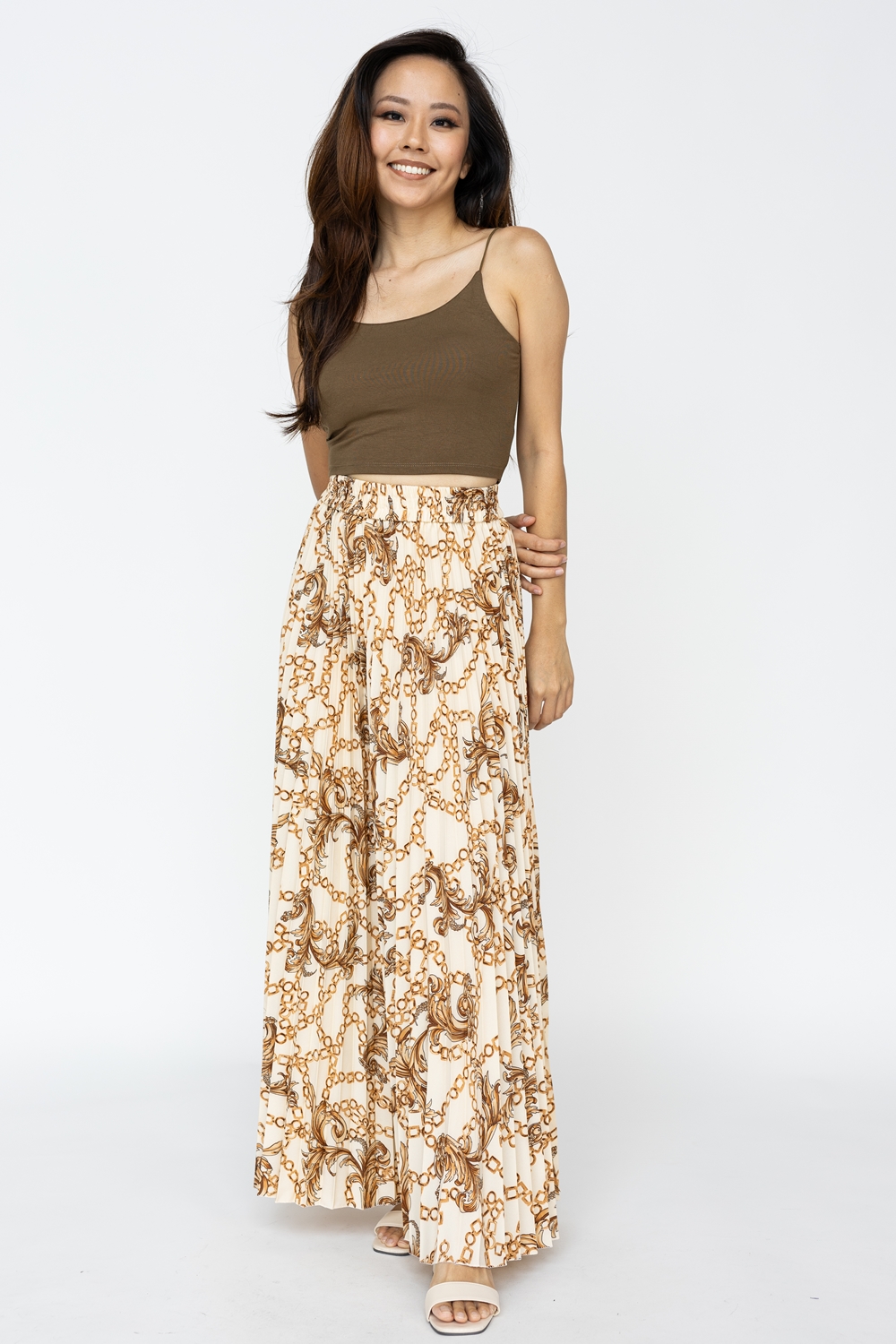 Strappy Back Padded Crop Top - Brown - Image 4