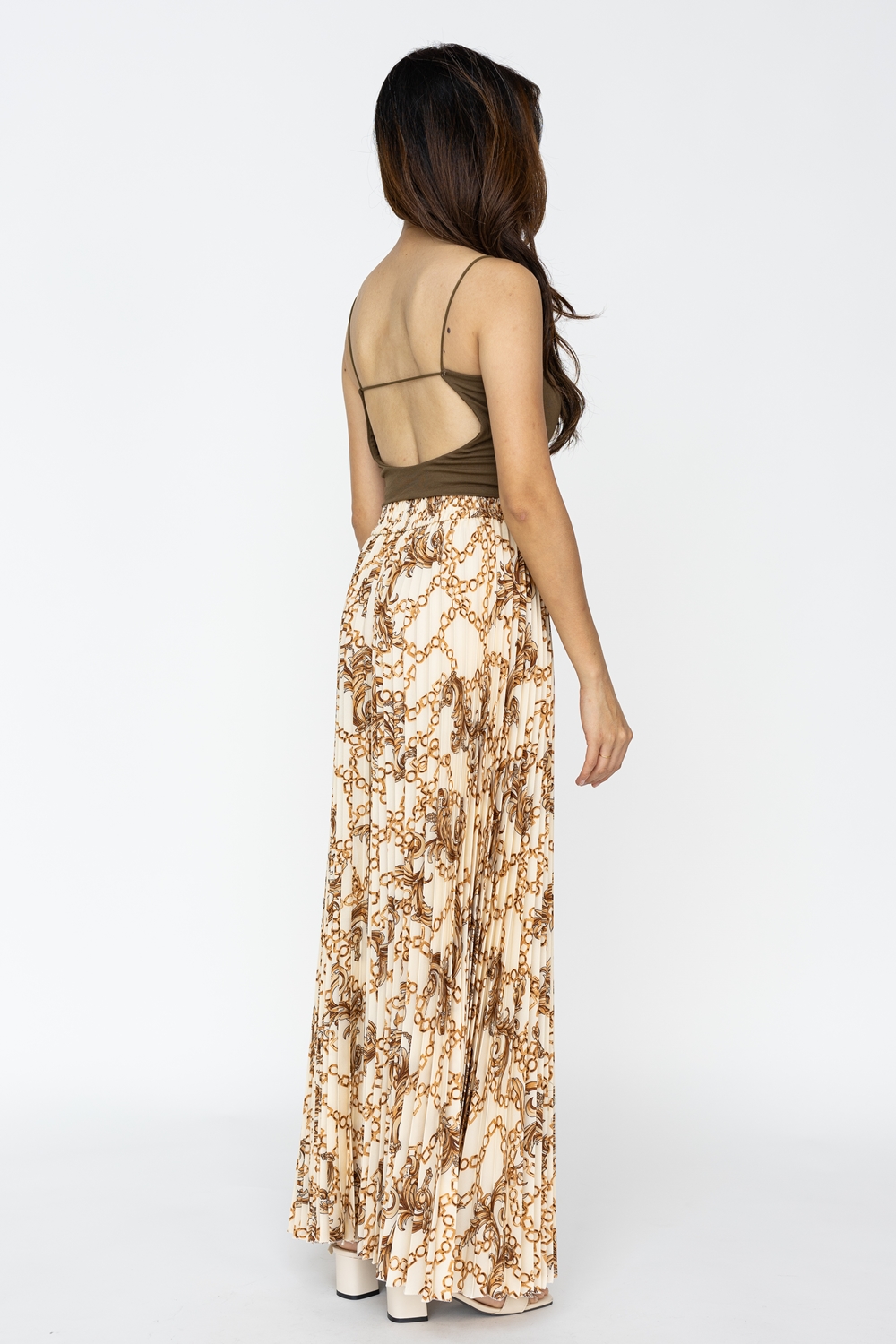 Strappy Back Padded Crop Top - Brown - Image 2