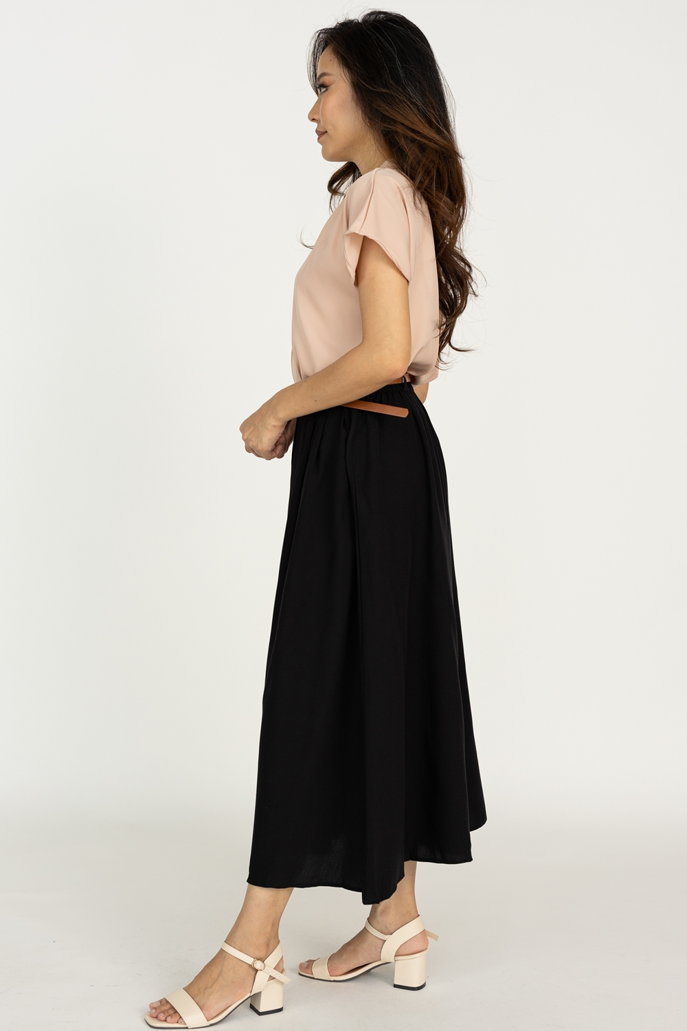 Mandarin Collar Button Shirt - Peach Blush - Image 5
