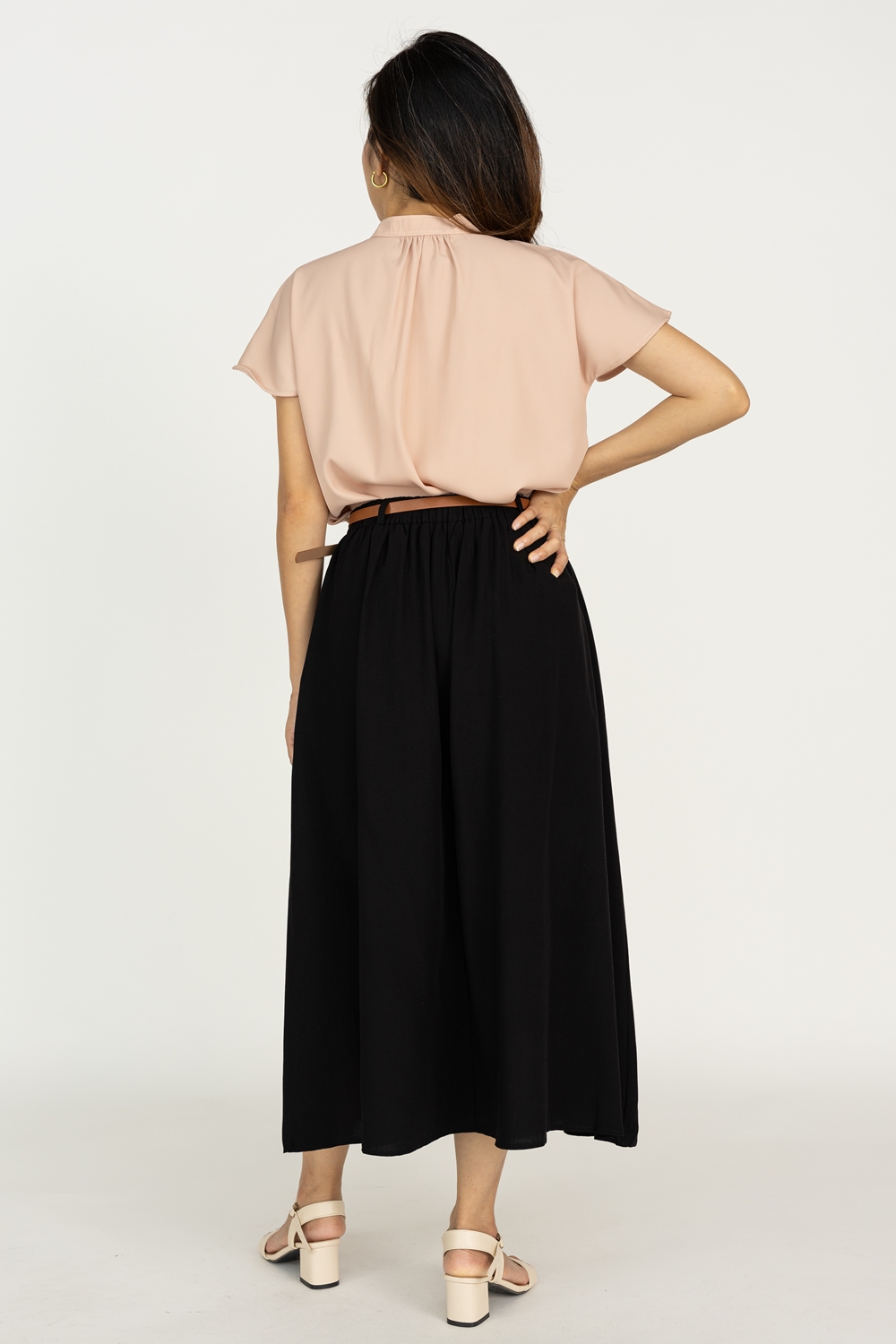 Mandarin Collar Button Shirt - Peach Blush - Image 6