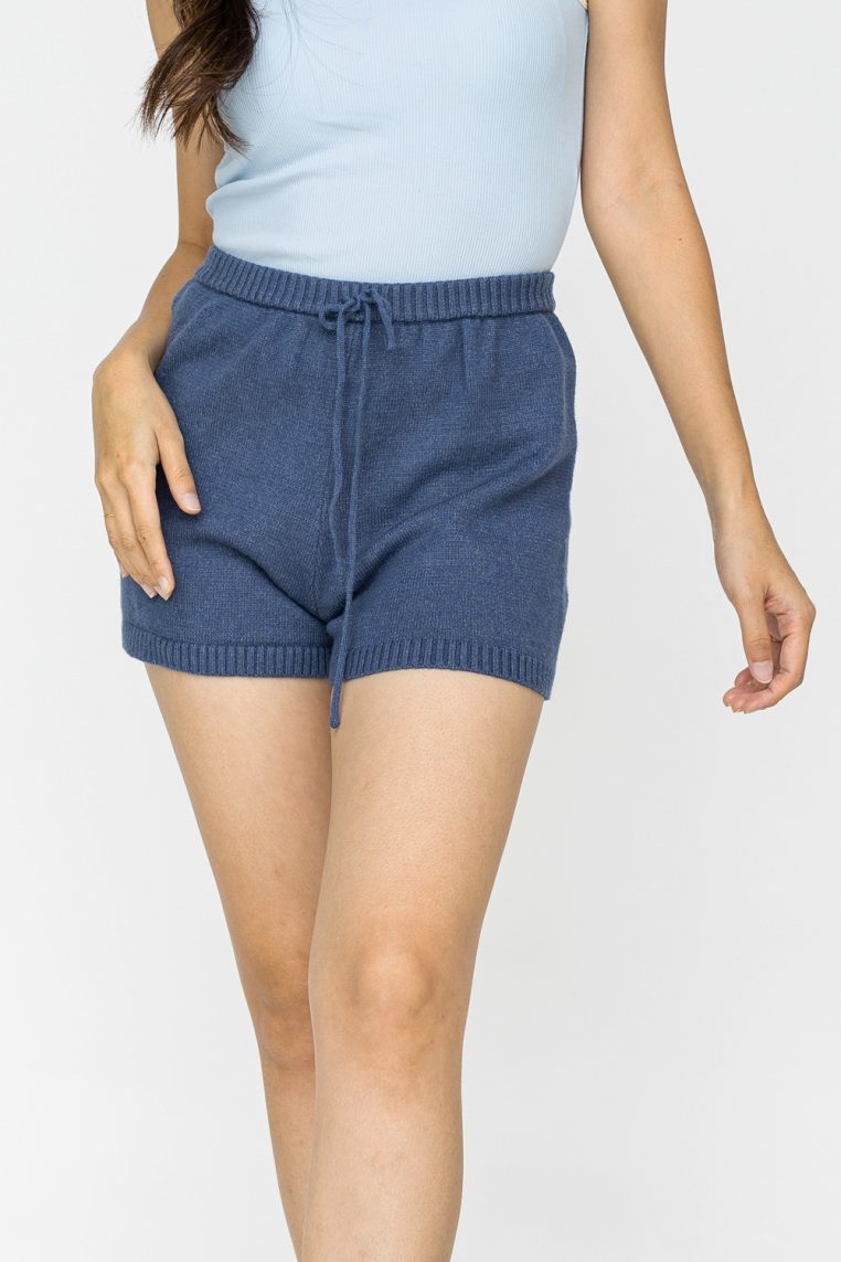 Knit Casual Shorts - Navy Blue