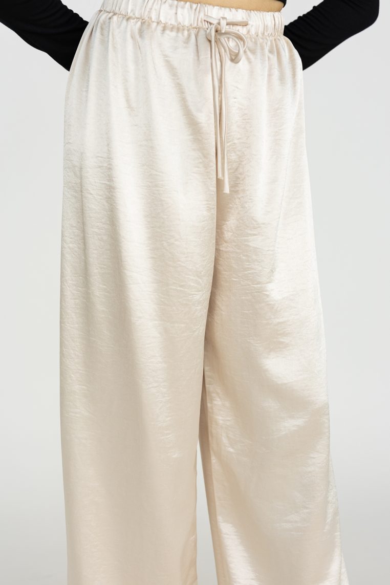 Alternative view of Satin Jogger Pants - Champagne