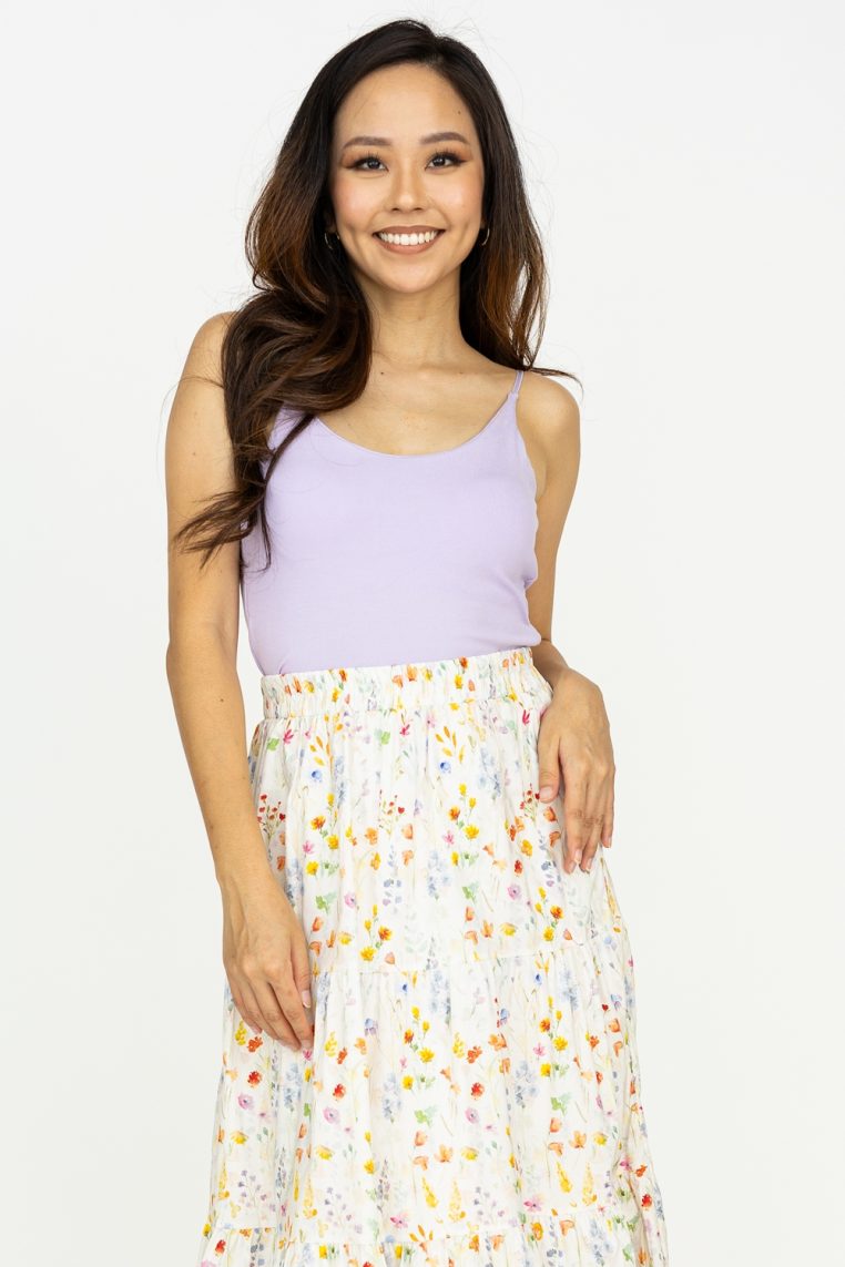 Basic Padded Camisole Top - Lilac