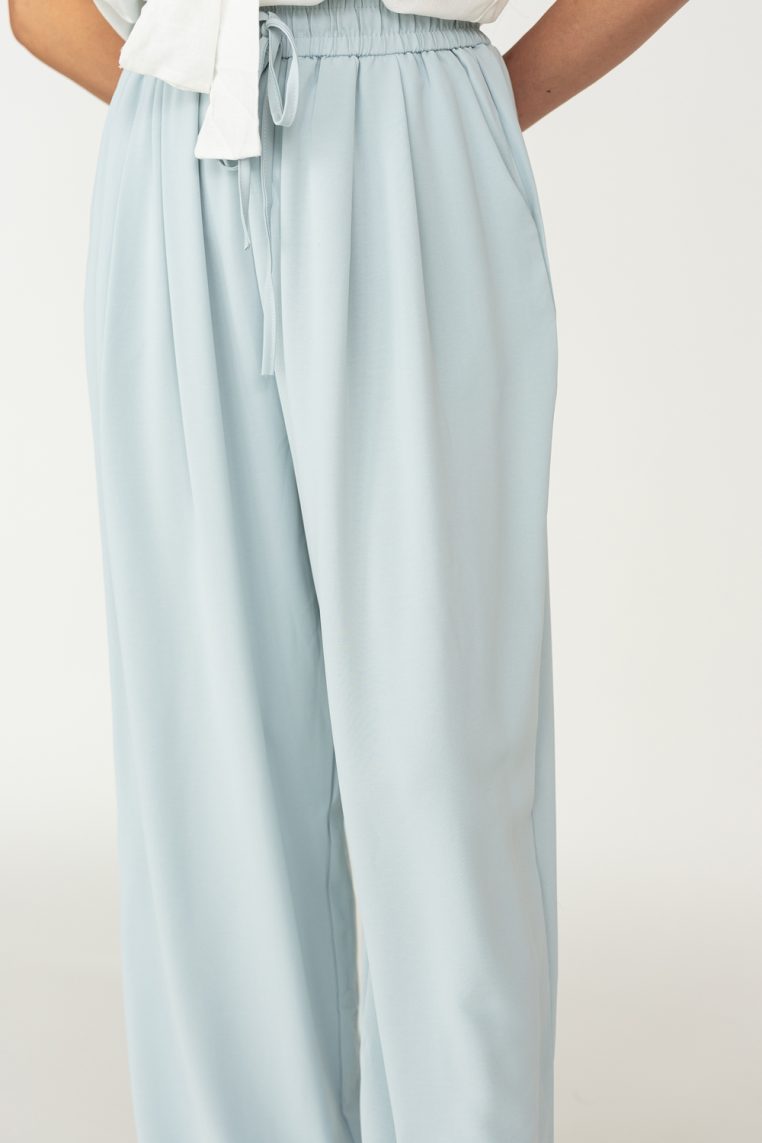 Basic Wide Leg Jogger Pants - Baby Blue - Image 5