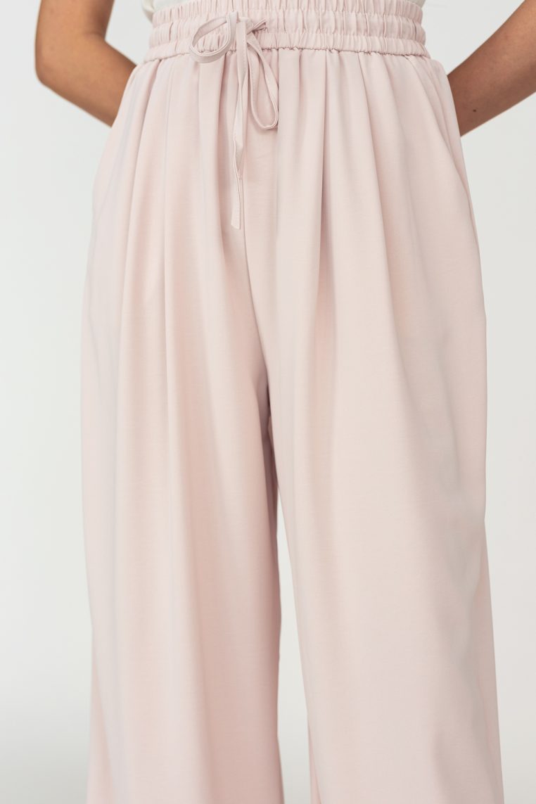 Basic Wide Leg Jogger Pants - Blush - Image 6
