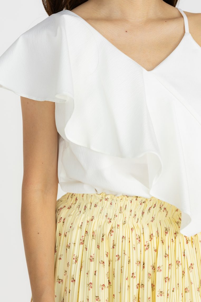 Ruffle Front Camisole Top - White - Image 7
