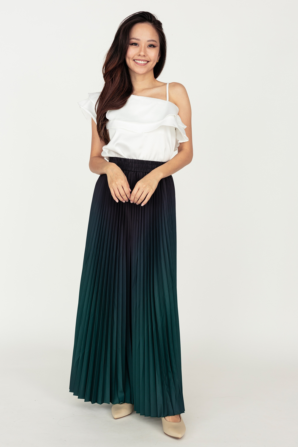 Tiered Ruffle Toga Blouse - White - Image 4