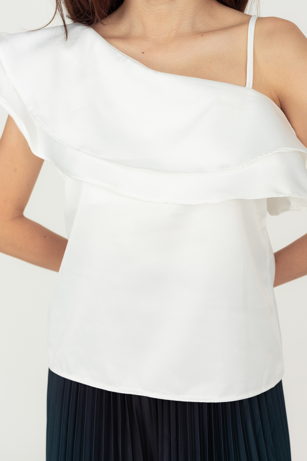 Tiered Ruffle Toga Blouse - White - Image 2