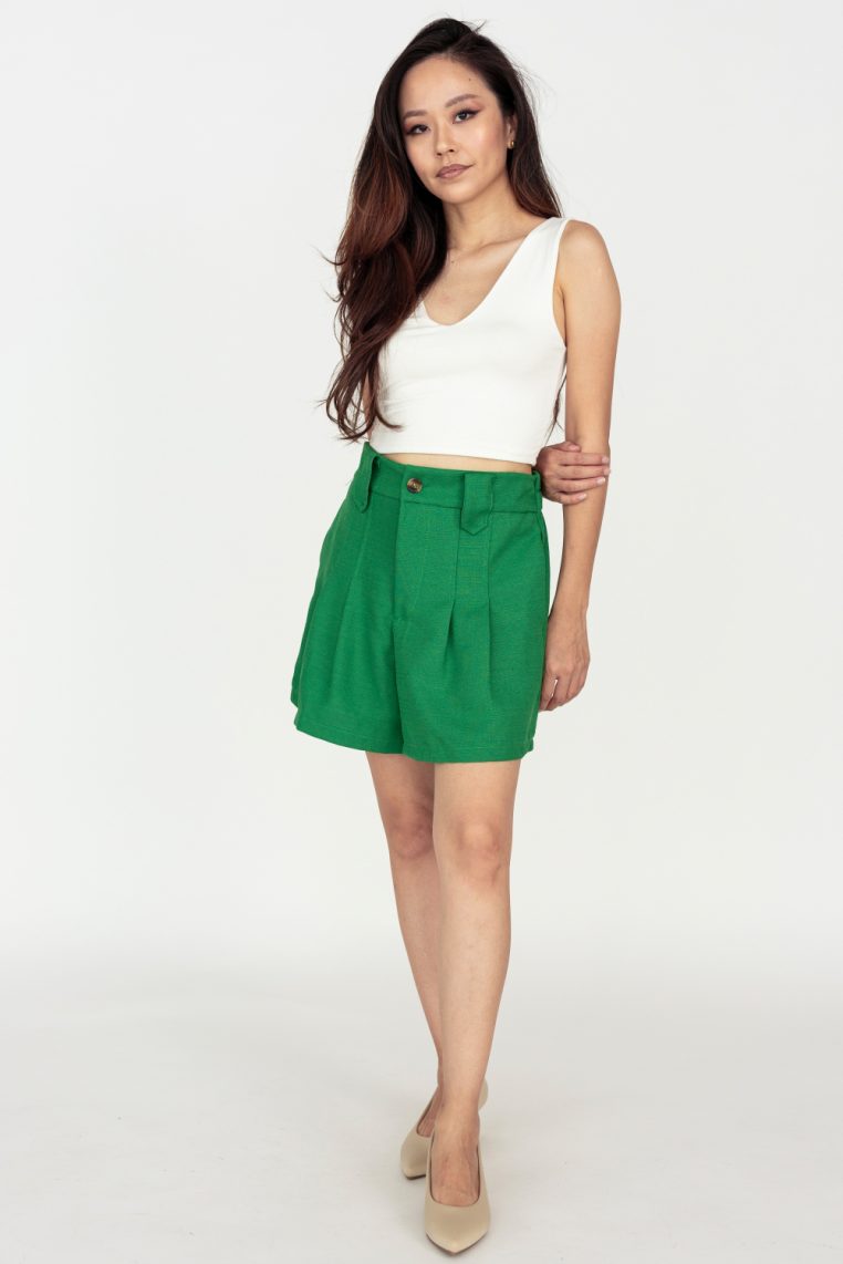 V Neck Crop Tank - White - Image 3