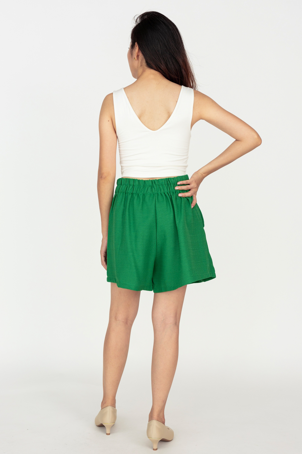 V Neck Crop Tank - White - Image 5