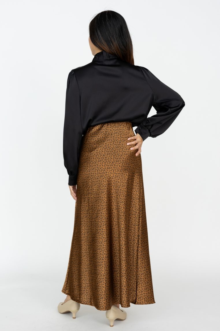 Bow Front Long Sleeve Button Shirt - Black - Image 4