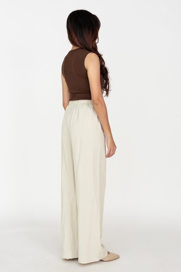 Soft Denim Jogger Pants - Beige - Image 5