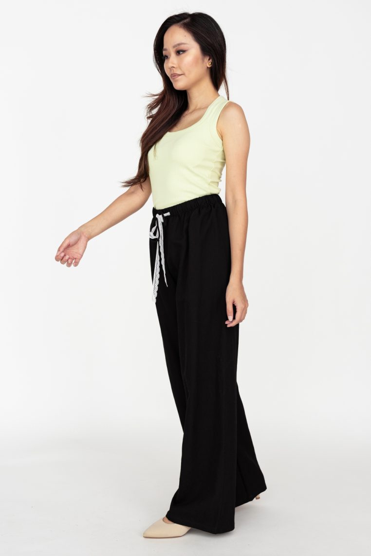 Soft Denim Jogger Pants - Black - Image 4