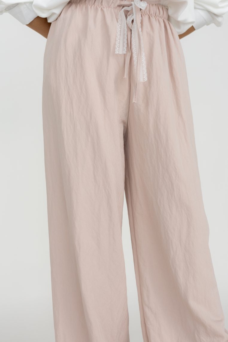Alternative view of Soft Denim Jogger Pants - Pink