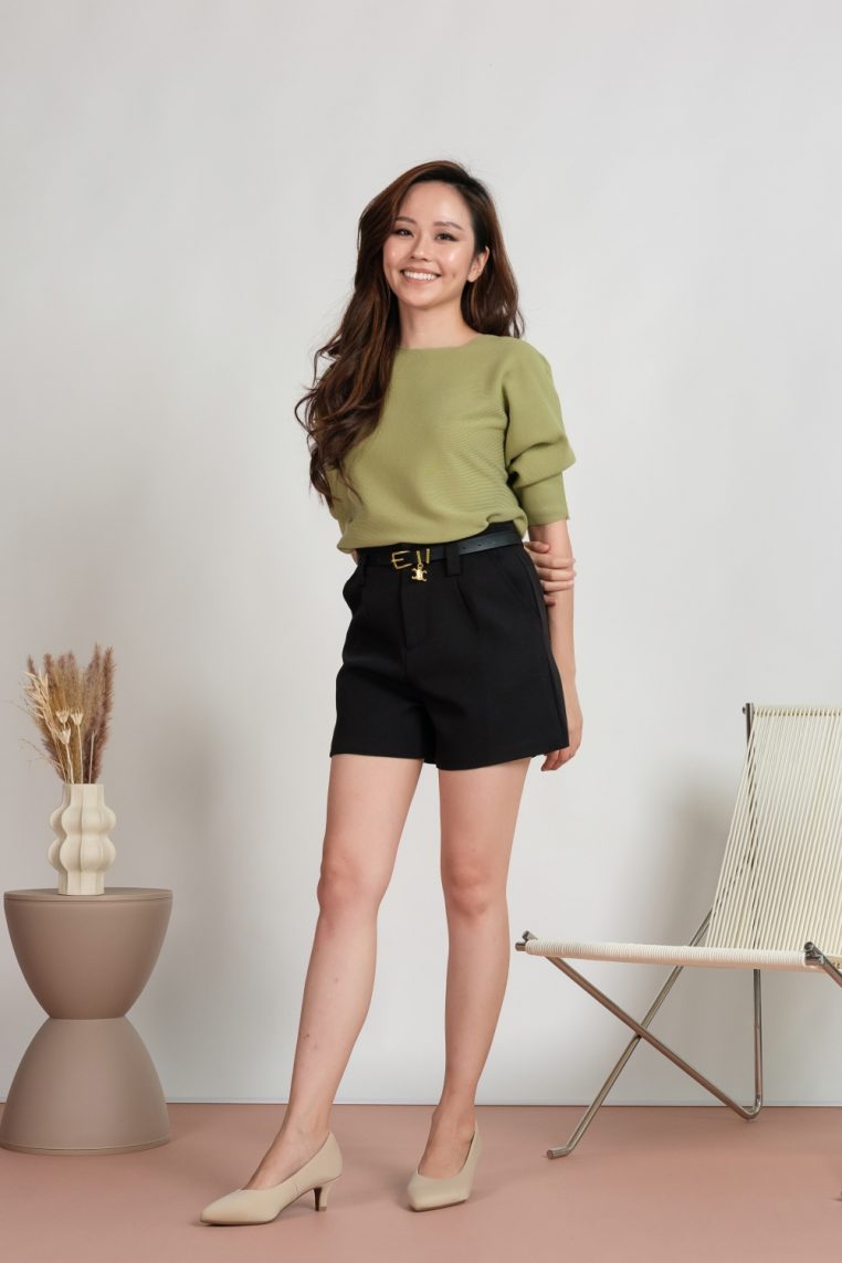 Alternative view of Boat Neck Batwing Knit Tee - Sage