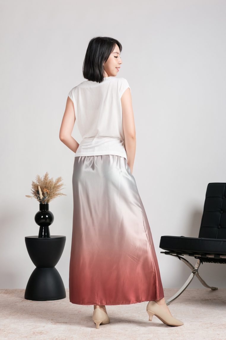 Soft Cowl Neck Blouse with Sash - White - Image 3