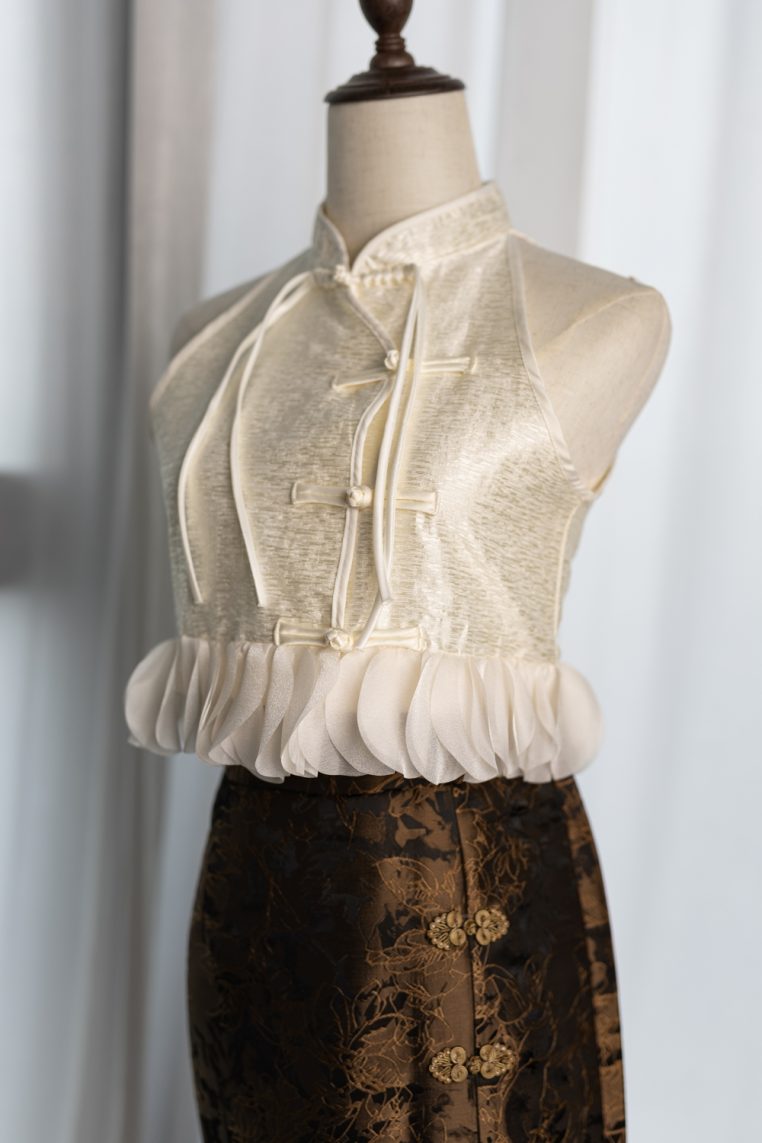 Alternative view of Petal Hem Textured Mandarin Collar Blouse 2.0