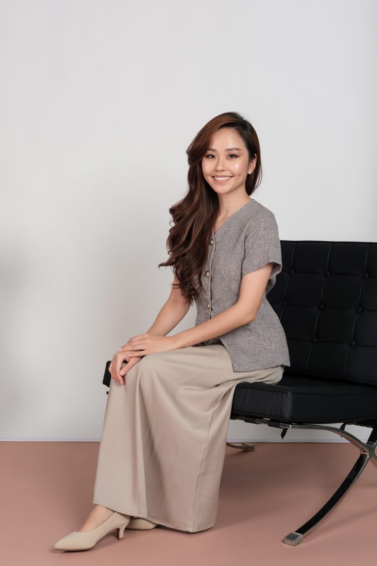 Tweed Short Sleeve Blouse and Maxi Skirt Co-ord Set - Grey - Image 12