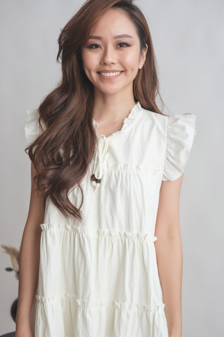 Alternative view of Tiered Ruffle Mini Dress - Cream