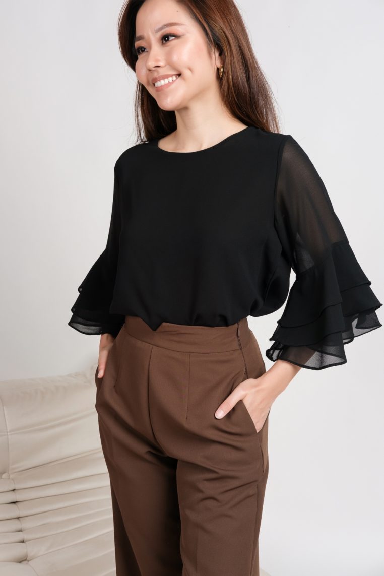 Alternative view of V Front Straight Cut Pants - Brown