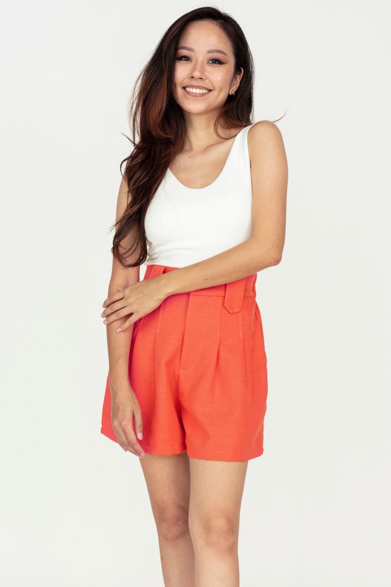 V Back Padded Crop Tank - White