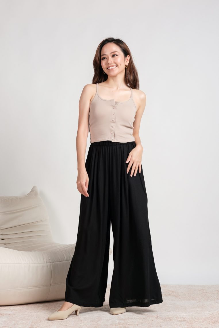 Button Front Padded Camisole - Khaki - Image 4