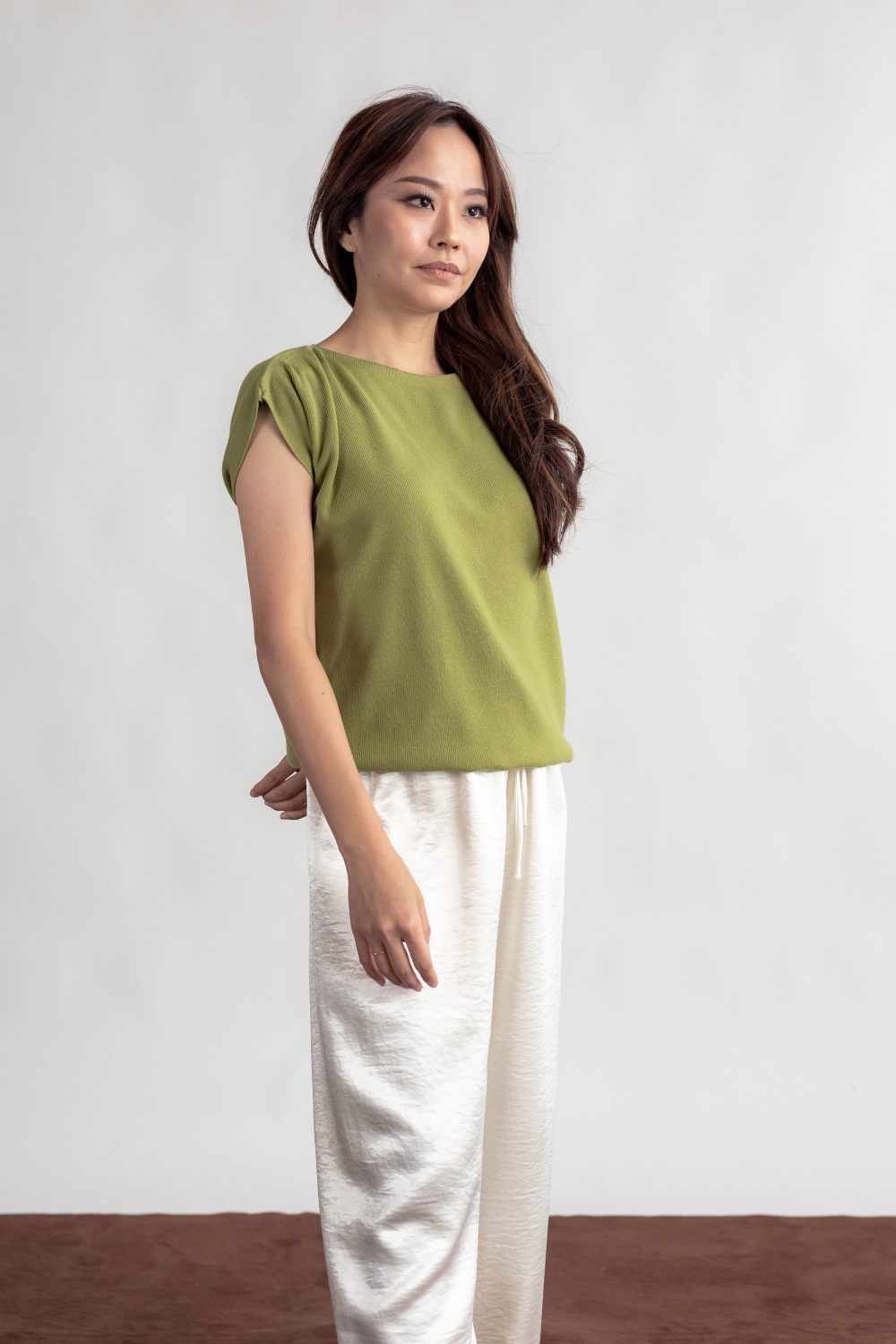 Relaxed Fit Batwing Knit Top - Sage - Image 7