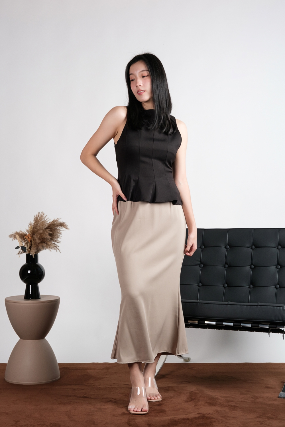 Peplum Blouse and Maxi Skirt Co-ord Set