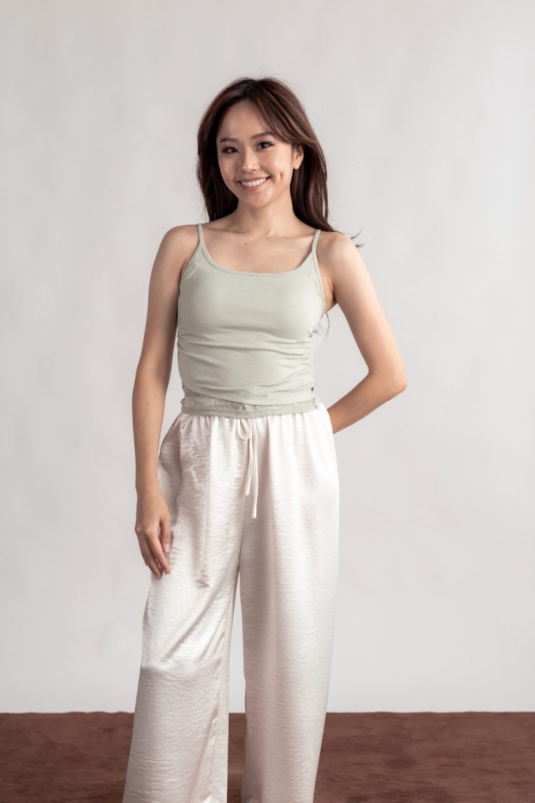 Lace Hem Padded Camisole - Sage