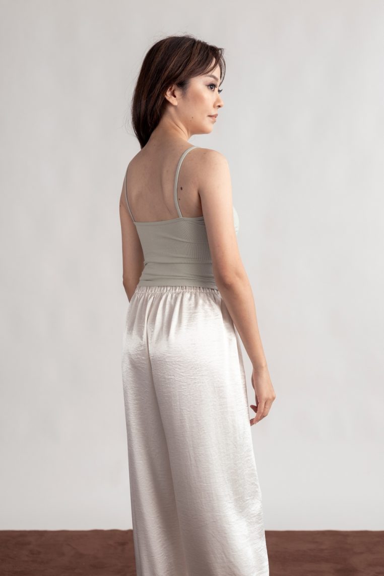 Lace Hem Padded Camisole - Sage - Image 9