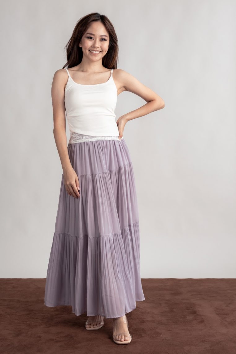 Lace Hem Padded Camisole - White