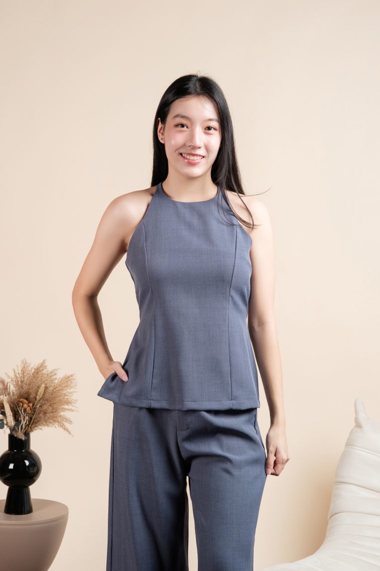 High Neck Fit and Flare Co-ord Set - Image 9