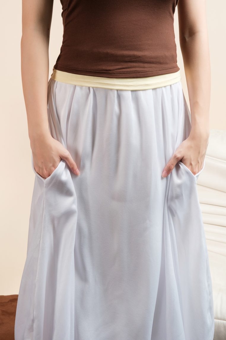 Contrast Hem Padded Tank Top - Brown - Image 12